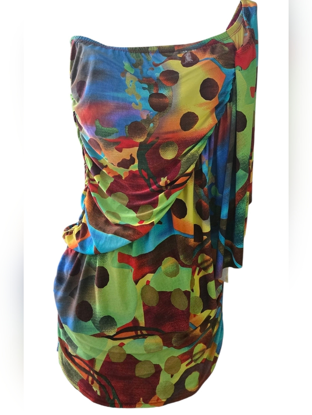 Diva Blue Multi-color One Shoulder Plus-Size Top Size 2x - Runs Small